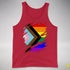 LGBTQ Progress Pride Flag Ripped Reveal Premium Tank Top - Red